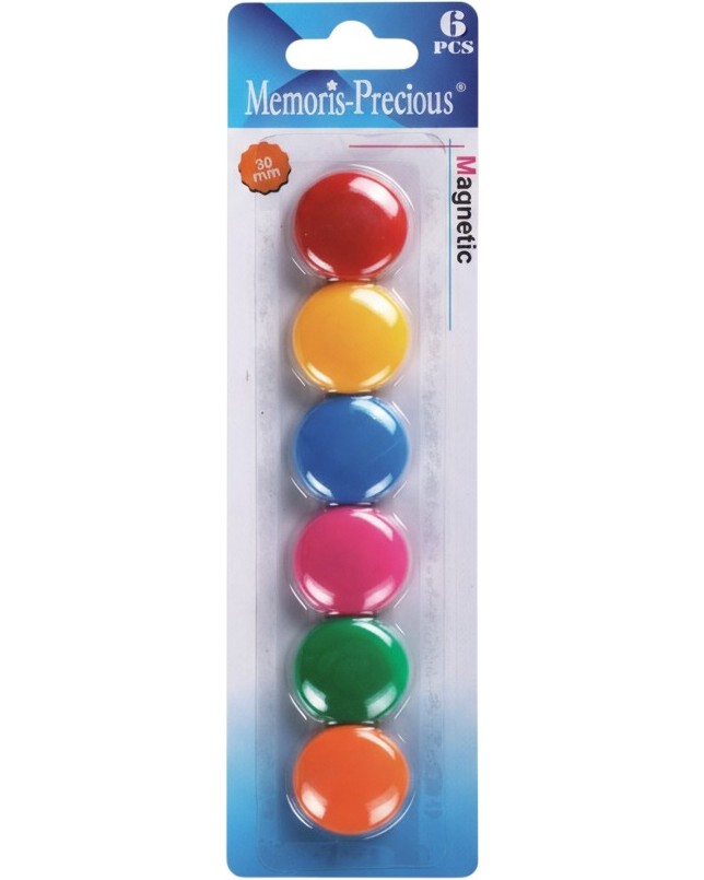 Магнити за бяла дъска Memoris Precious Магнити за бяла дъска Memoris Precious - 6 броя с ∅ 3 cm -
