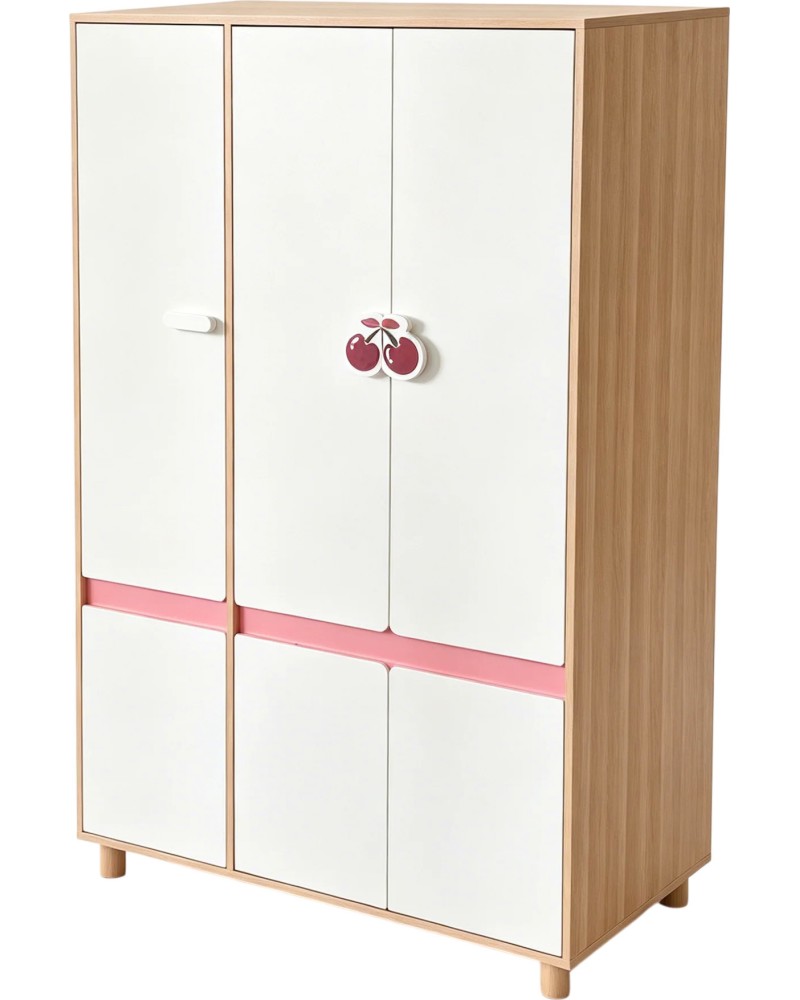 Детски трикрилен гардероб GINGER HOME Cherry Детски трикрилен гардероб GINGER HOME Cherry - 120 / 180 / 60 cm - продукт