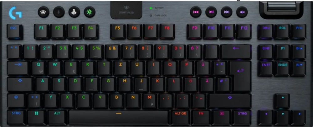 Механична безжична гейминг клавиатура Logitech G915X Lightspeed Механична безжична гейминг клавиатура Logitech G915X Lightspeed - TKL, 2.4 GHz, Bluetooth, Lightsync RGB подсветка, ANSI Layout, Logitech GL Linear -