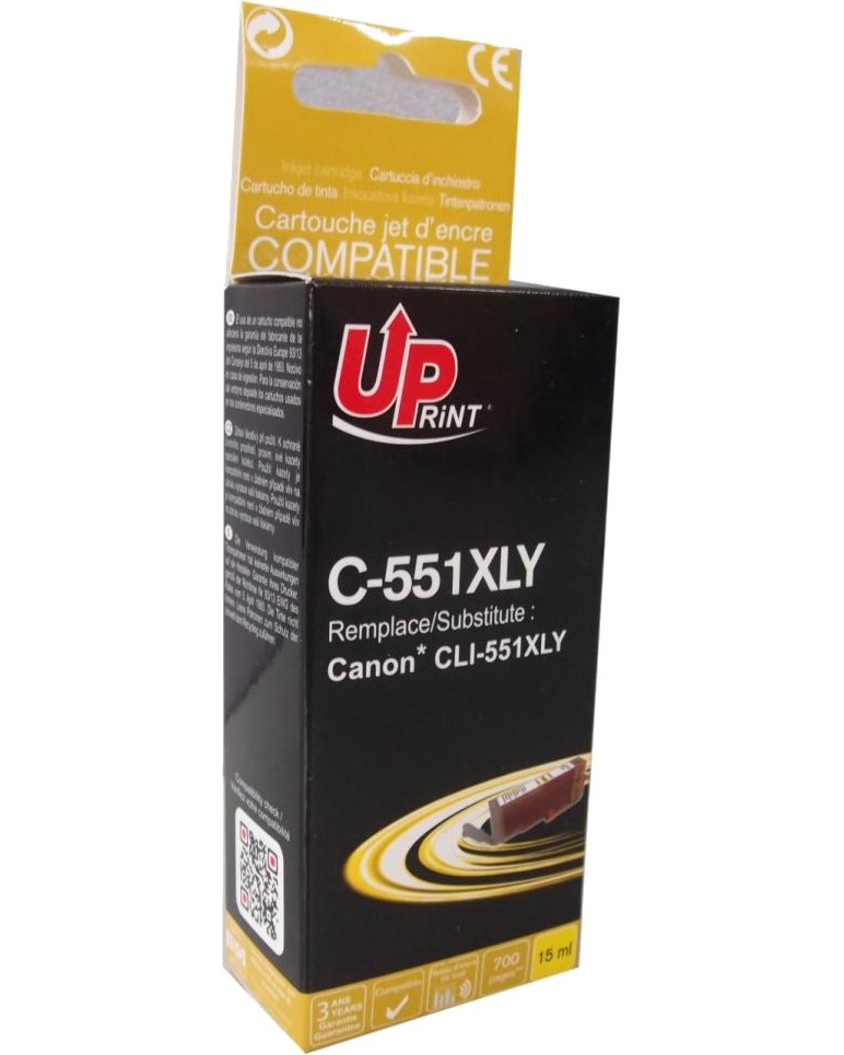 Касета с мастило за принтер UPrint C-551XL Yellow Касета с мастило за принтер UPrint C-551XL Yellow - 700 страници -