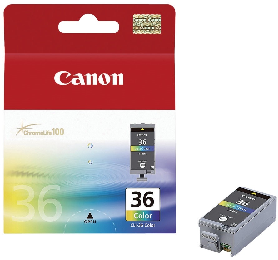 Мастилена глава Canon CLI-36 C, M, Y Мастилена глава Canon CLI-36 C, M, Y - 249 страници ISO и 111 копия 10 x 15 cm -
