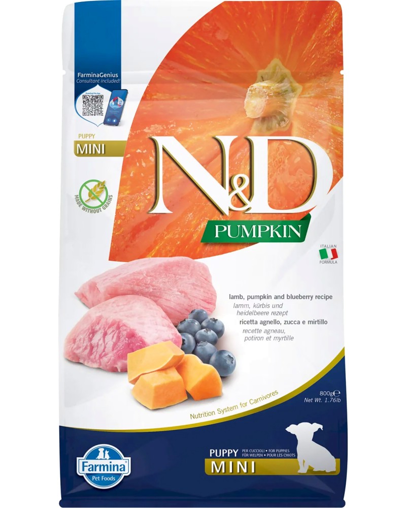 ���� ����� �� ������ N&D Puppy Mini - 0.8 ÷ 7 kg, � �������, ����� � ���������, �� ������� Pumpkin, �� ������ ������, �� 1 ������ - �����