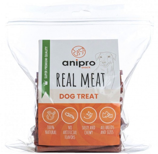 Лакомства за кучета anipro Лакомства за кучета anipro - 0.08 ÷ 1 kg, с патешко месо, от серията Real Meat, за 4+ месеца - храна