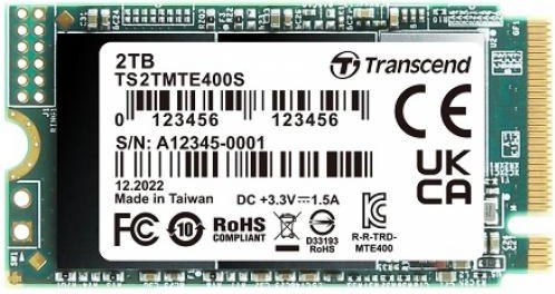 SSD  Transcend 400S NVMe PCIe Gen 3.0 x4 - 2 TB,  2000 MB/s,  1700 MB/s, 3D NAND - 