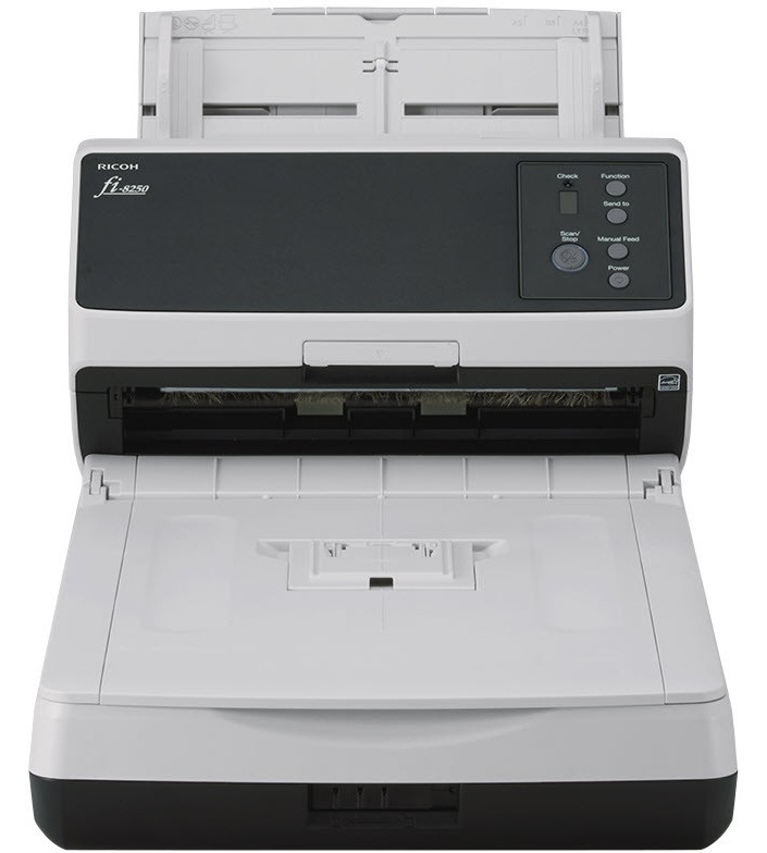 Скенер RICOH fi-8250 Скенер RICOH fi-8250 - CIS, 600 x 1200 dpi, 100 pages/min, A4, двустранно сканиране -