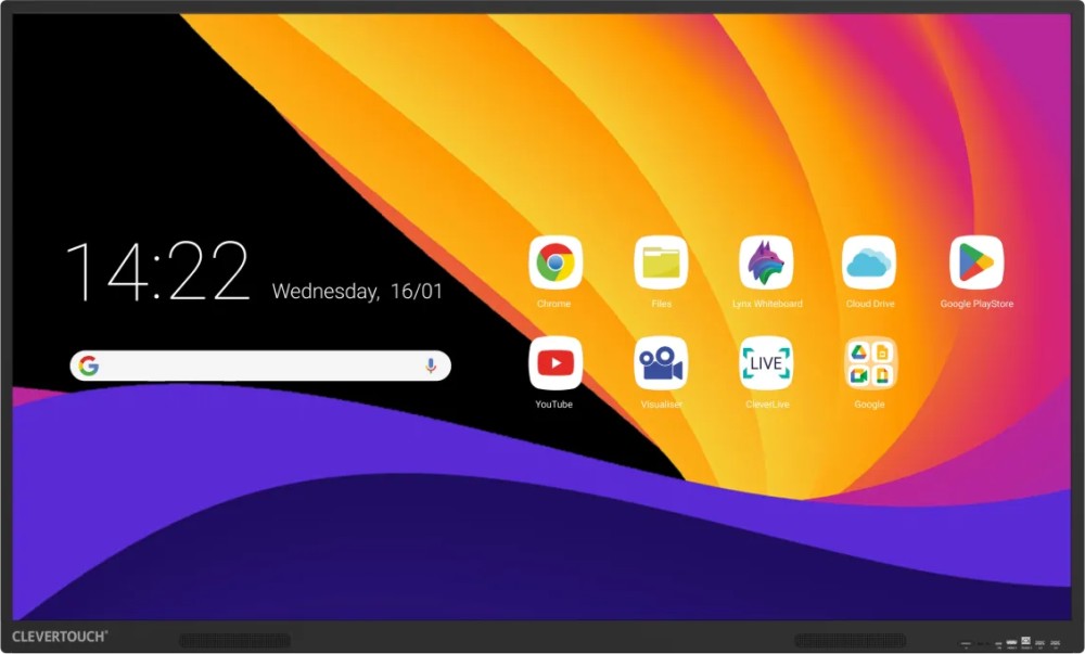 ������������ ������� 65" Clevertouch X5 - 149.1 / 89.8 / 8.7 cm, 8 GB RAM, 64 GB, Android 14 - 