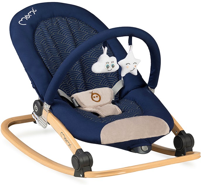 Бебешки шезлонг MoMi Lumiwood Blue Бебешки шезлонг MoMi Lumiwood Blue - С вибрация и мелодии - продукт