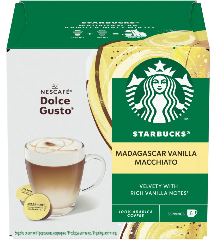   STARBUCKS Madagascar Vanilla Macchiato -  6  18  ,   by NESCAFE Dolce Gusto - 