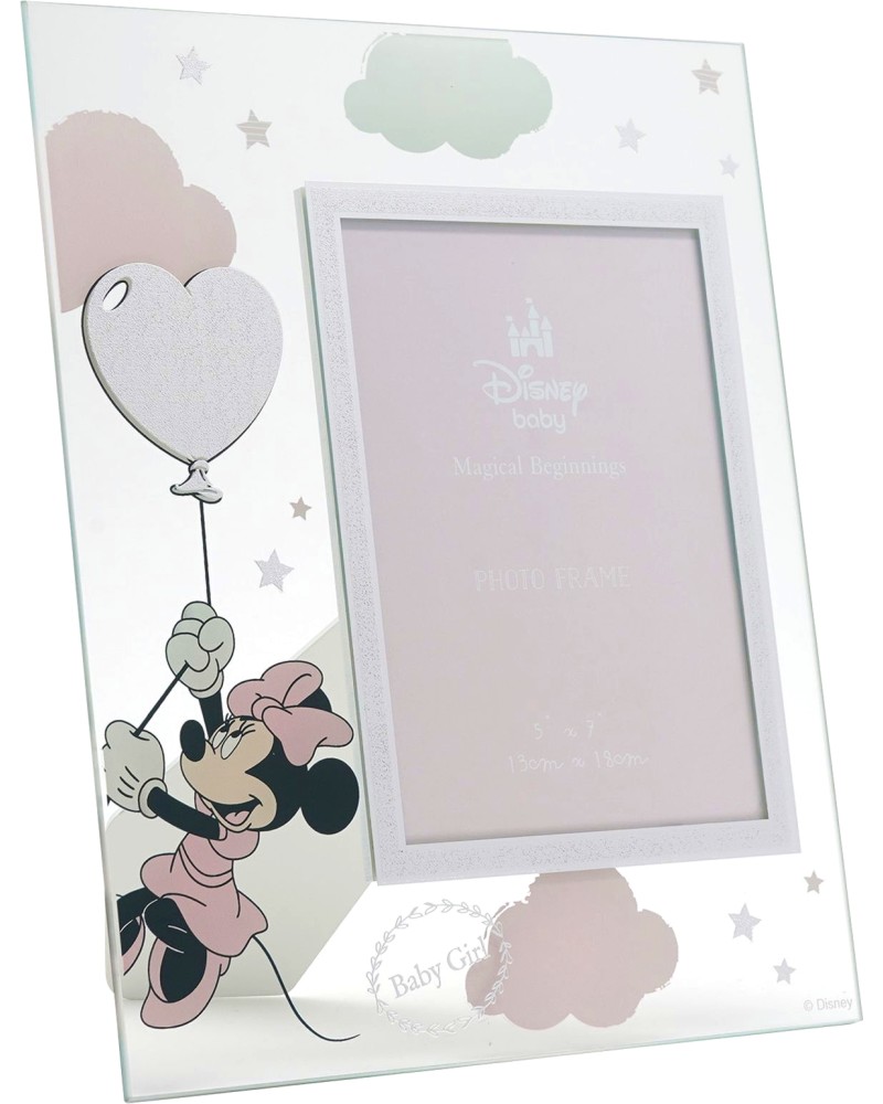 Стъклена рамка за снимка Widdop Bingham Baby Girl Стъклена рамка за снимка Widdop Bingham Baby Girl - 13 x 18 cm, на тема Мики Маус и приятели - продукт