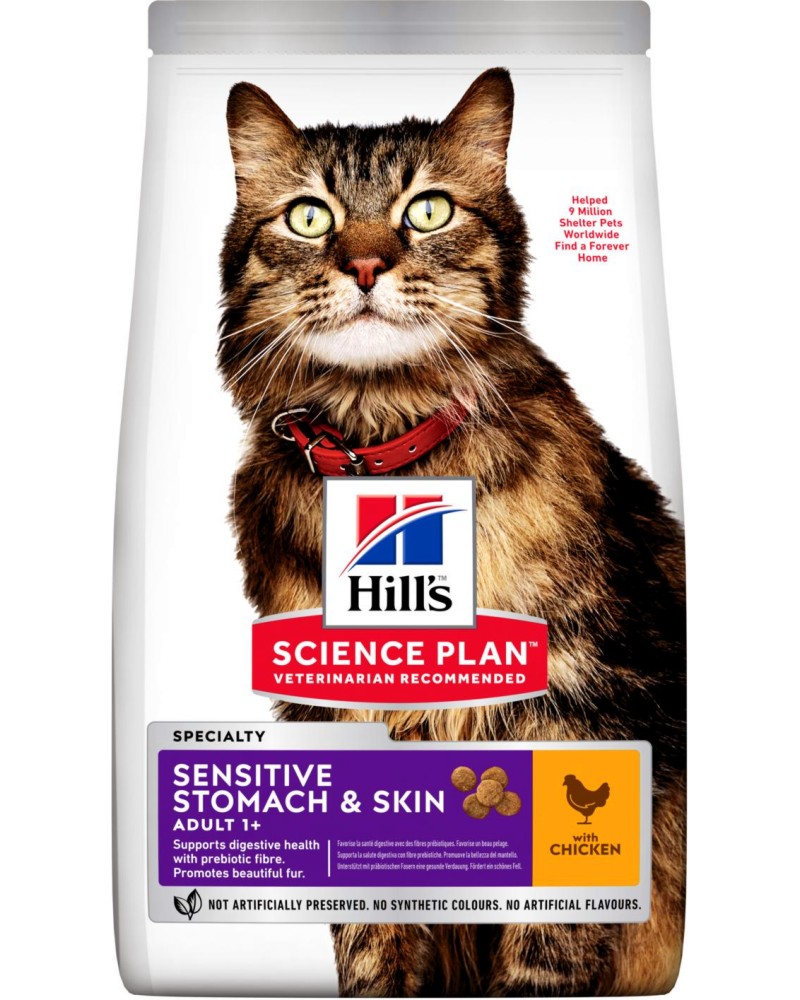 ���� ����� �� ����� � ������������ ������ � ���� Hill's Adult Sensitive Stomach & Skin - 0.3 ÷ 7 kg, � �������, �� ������� Science Plan, �� ��� 1 ������ - �����