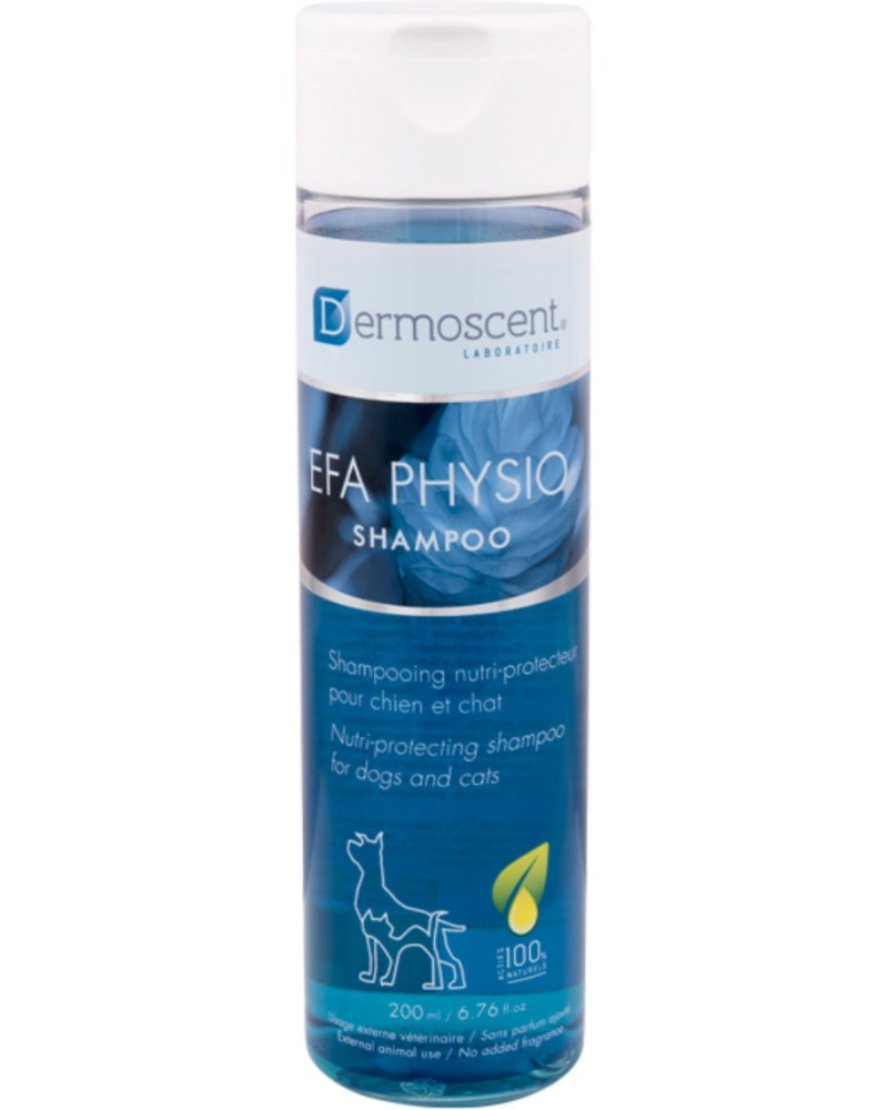 Подхранващ и защитаващ шампоан за кучета и котки Dermoscent EFA Physio Подхранващ и защитаващ шампоан за кучета и котки Dermoscent EFA Physio - 200 ml - шампоан
