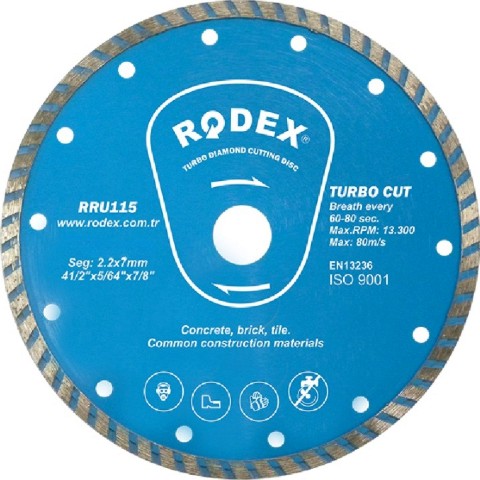      Rodex - ∅ 230 / 2.2 / 22.2 mm   Turbo - 