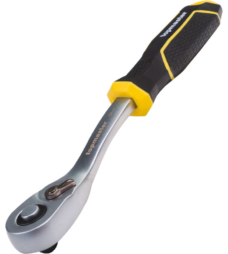 Извита тресчотка 1/4" Topmaster CR-V Извита тресчотка 1/4" Topmaster CR-V - С 90 зъба -
