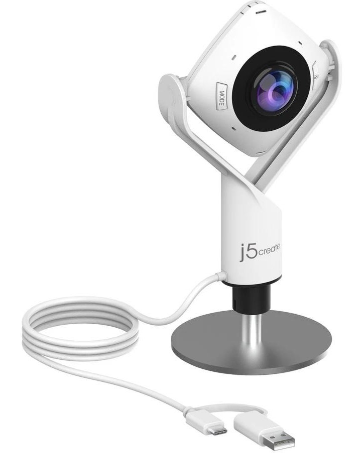 Уеб камера j5create JVCU360 Уеб камера j5create JVCU360 - С микрофон, 1080p, USB-C, USB-A -