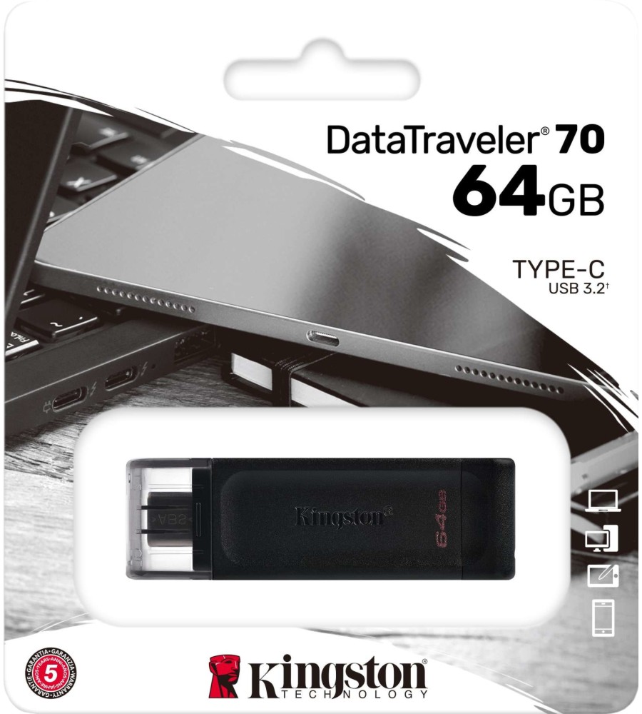 USB-C 3.2 Gen 1   Kingston DataTraveler 70 - 64  256 GB - 