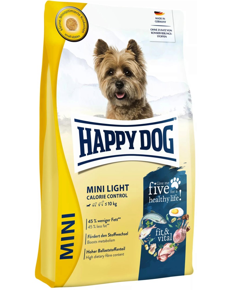     Happy Dog Mini Light - 0.8  4 kg,   Fit and Vital,   ,  10 kg - 