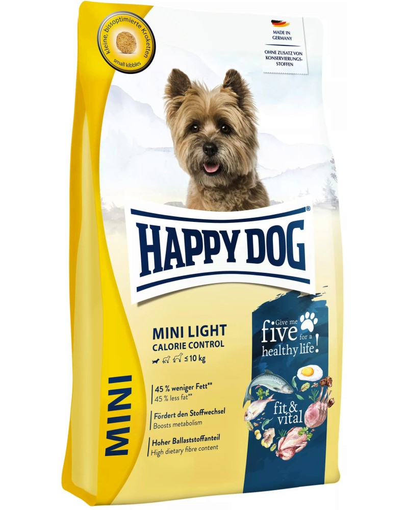 ���� ����� �� ������ Happy Dog Mini Light - 0.8 � 4 kg, �� ������� Fit and Vital, � ����� �������, �� 10 kg - �����