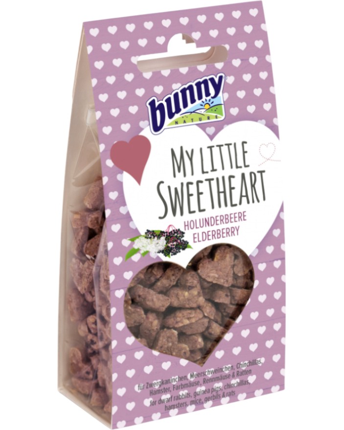 Бисквити за мини зайчета и гризачи bunny Nature My Little Sweetheart Бисквити за мини зайчета и гризачи bunny Nature My Little Sweetheart - 30 g, с бъз и инулин - храна