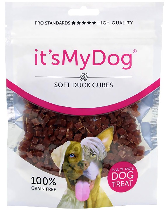 Лакомства за кучета its My Dog Soft Cubes Лакомства за кучета its My Dog Soft Cubes - 85 g, с патешко - храна