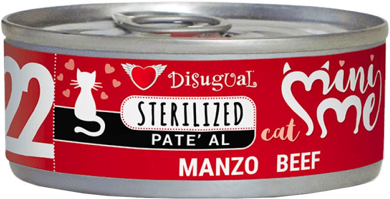 Пастет за кастрирани котки Disugual Sterilized Пастет за кастрирани котки Disugual Sterilized - 85 и 12 x 85 g, с говеждо, от серията Mini Me - храна