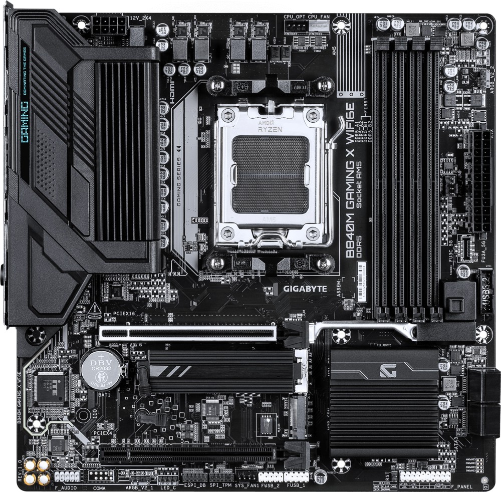 Дънна платка Gigabyte B840M Gaming X Дънна платка Gigabyte B840M Gaming X - AMD AM5, AMD B840, DDR5, Micro ATX -