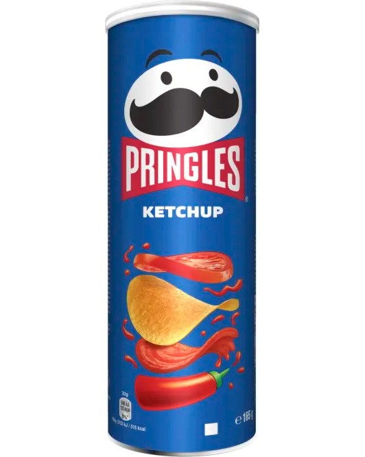 Чипс Pringles Кетчуп Чипс Pringles Кетчуп - 165 g, кутия - храна