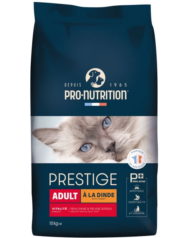 Суха храна за котки Pro-Nutrition Adult Multi Суха храна за котки Pro-Nutrition Adult Multi - 10 kg, с птиче месо и зеленчуци, от серията Prestige Cat, в зряла възраст - храна