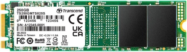 SSD памет Transcend 825S SATA III M.2 SSD памет Transcend 825S SATA III M.2 - 250 GB, четене 500 MB/s, запис 330 MB/s, 3D NAND -