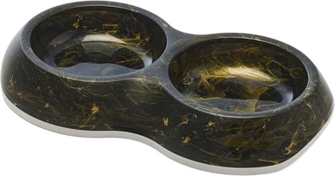 Двойна пластмасова купа за кучета и котки Savic Delice Double Marble Двойна пластмасова купа за кучета и котки Savic Delice Double Marble - 2 x 200 ml - купичка
