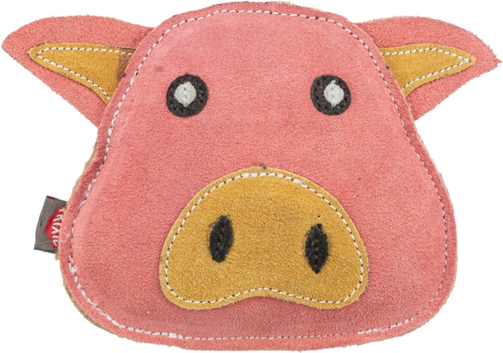 Кожена играчка за кучета Прасе - Trixie Кожена играчка за кучета Прасе - Trixie - Със звукови ефекти и дължина 19 cm - играчка