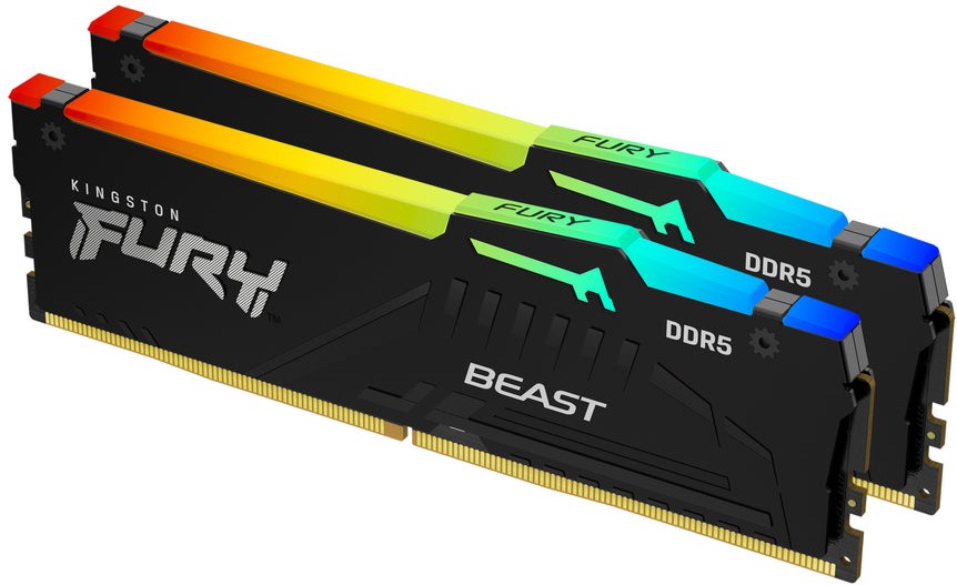 RAM ����� Kingston FURY Beast RGB KF556C40BBAK2-32 - 16 GB (2 x 16 GB), DDR5, 5600 MHz, CL40, Dual Channel - 