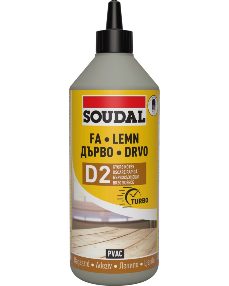Супербързо лепило за дърво Soudal D2 Супербързо лепило за дърво Soudal D2 - 750 g -