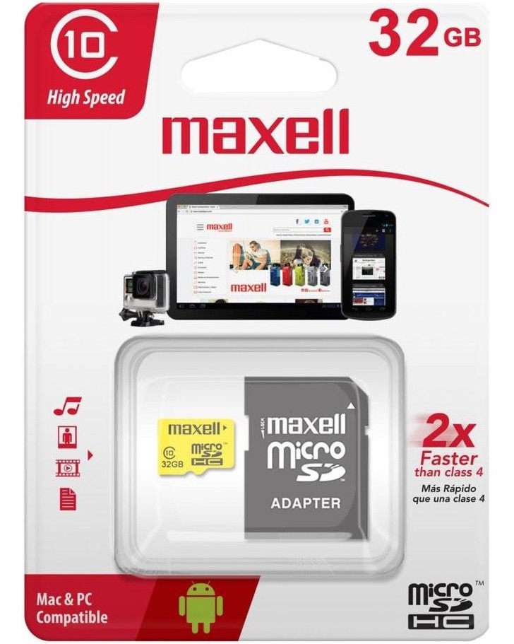 Micro SDHC   32 GB Maxell - Class 10, U1,  SD  - 