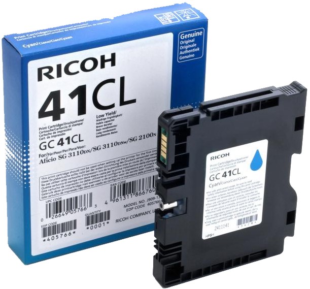 Касета с мастило за принтер RICOH GC41CL Cyan Касета с мастило за принтер RICOH GC41CL Cyan - 600 страници -