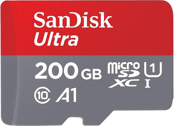 Micro SDXC карта памет 200 GB SanDisk Micro SDXC карта памет 200 GB SanDisk - Class 10, U1, A1 със SD адаптер от серията Ultra -