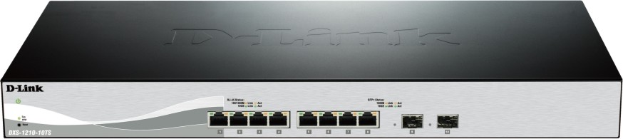 ���� D-Link DXS-1210-10TS - 8 x 10GBase-T, 2 x 10GE SFP, 200 Gbps - 