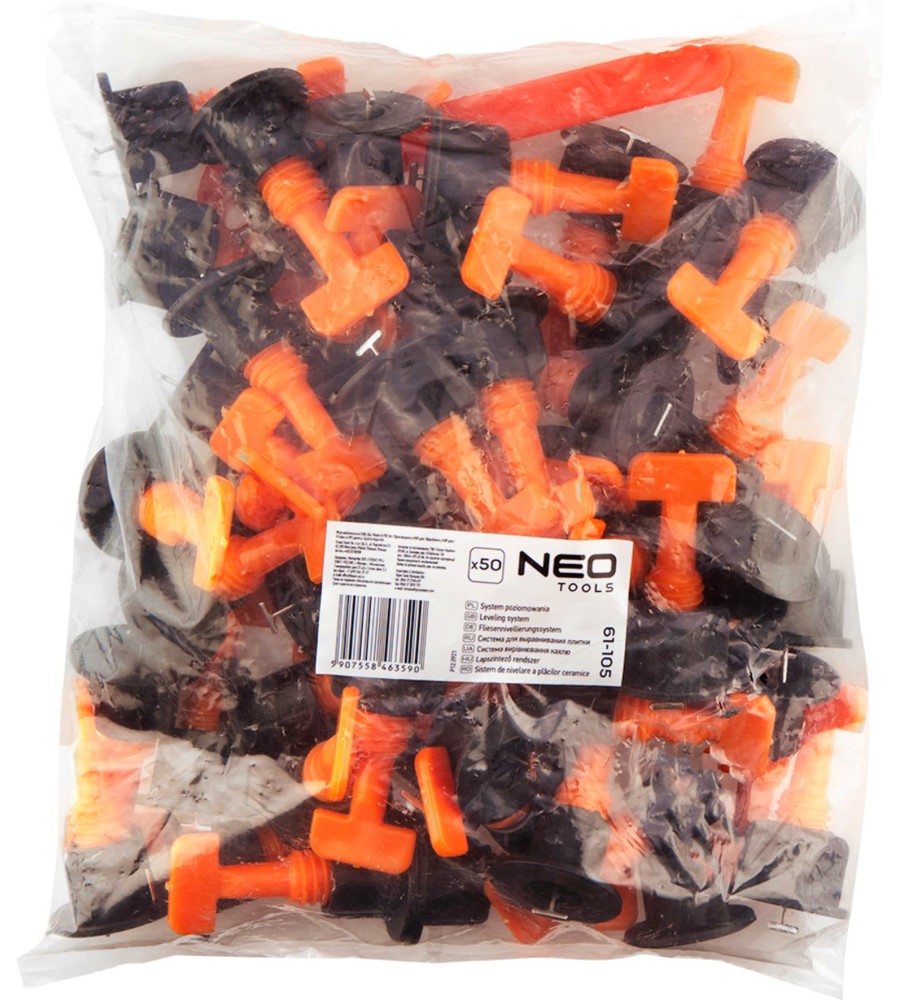 Система за нивелиране на плочки Neo Tools Система за нивелиране на плочки Neo Tools - С 50 скоби и динамометричен ключ -