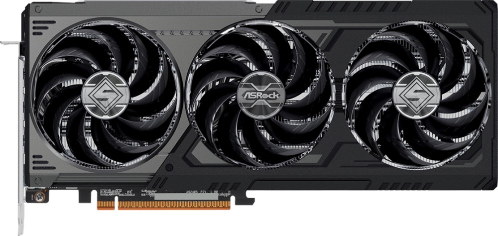 ����� ����� ASRock Radeon RX 9070 GRE Steel Legend Dark - 12 GB, GDDR6, 192 bit, Triple Fan - 