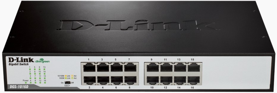 Суич D-Link DGS-1016D Суич D-Link DGS-1016D - 16 порта, 1000 Mbps -