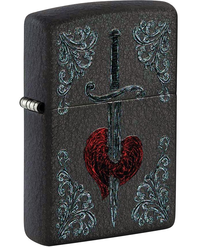   Zippo Heart Dagger Tattoo Design - 