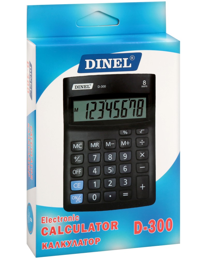 Настолен калкулатор 8 разряда Dinel D-300 Настолен калкулатор 8 разряда Dinel D-300 -