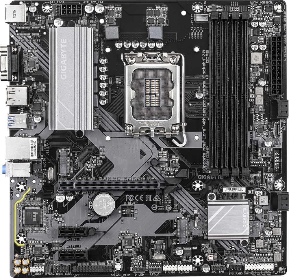 Дънна платка Gigabyte B760M D3HP Дънна платка Gigabyte B760M D3HP - LGA 1700, Intel B760, DDR5, Micro ATX -