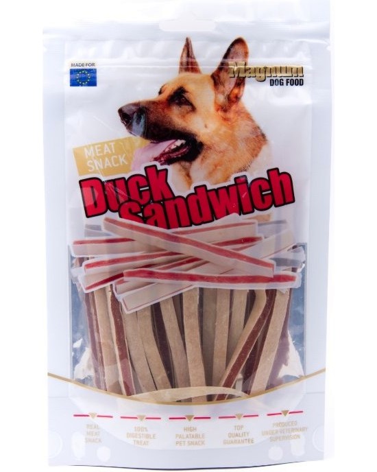 Лакомства за кучета Magnum Meat Snack Sandwich Лакомства за кучета Magnum Meat Snack Sandwich - 80 g, с патешко - храна