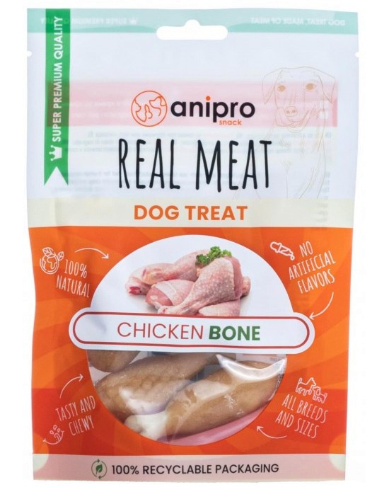 Лакомства за кучета anipro Лакомства за кучета anipro - 0.08 и 1 kg, с пилешко месо, от серията Real Meat, за над 4 месеца - продукт