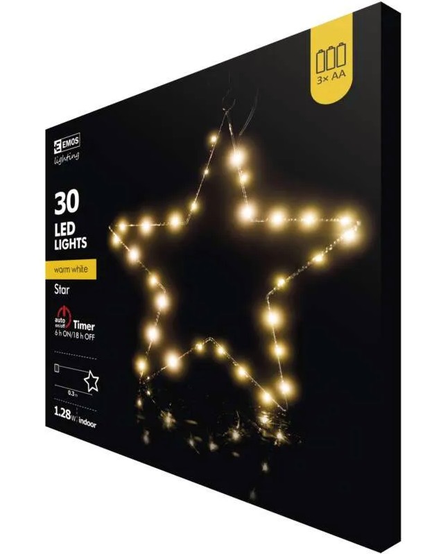 Коледна LED декорация - звезда Emos ZY1962 Коледна LED декорация - звезда Emos ZY1962 - С размери 40 x 40 cm -