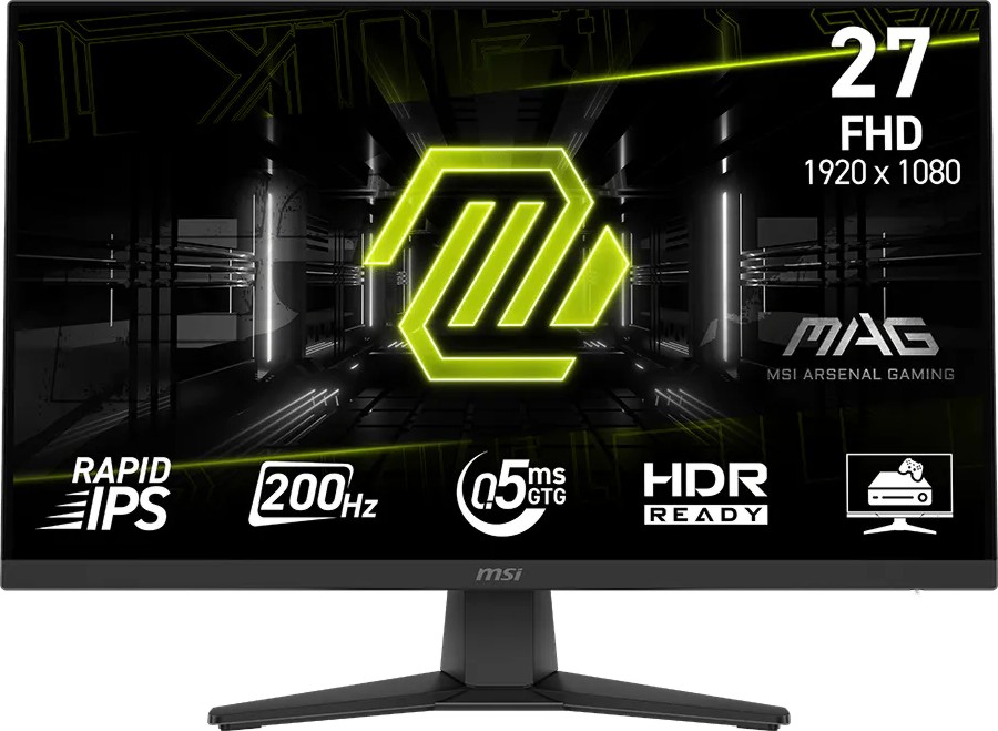 ������� MSI MAG 272F - 27", Rapid IPS, 200 Hz, 16:9, 1920 x 1080, 0.5 ms, HDMI, DisplayPort, AMD FreeSync Premium - 
