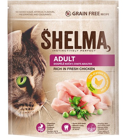 Суха храна за котки SHELMA Adult Суха храна за котки SHELMA Adult - 750 g, с пилешко, в зряла възраст - храна