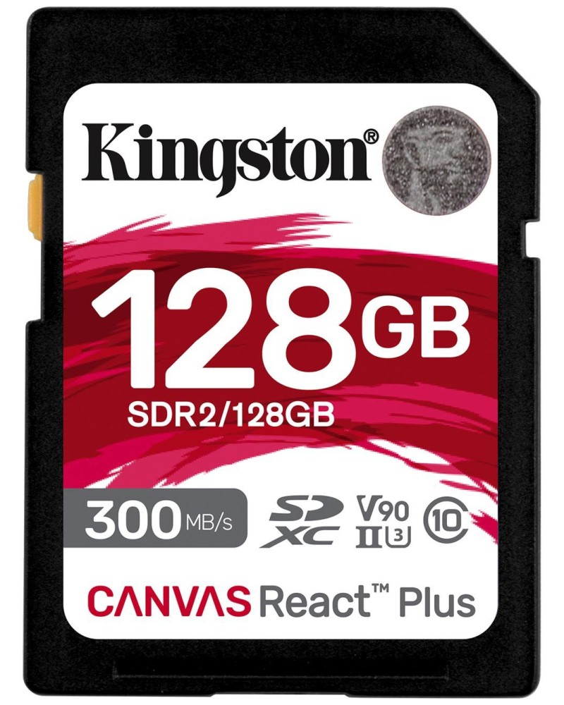 SDXC   128 GB Kingston Canvas React Plus - Class 10, U3, V90 - 
