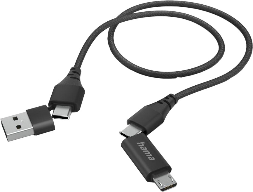 Кабел USB-C / USB-A male към USB-C / Micro USB male Hama Кабел USB-C / USB-A male към USB-C / Micro USB male Hama - 1.5 m -