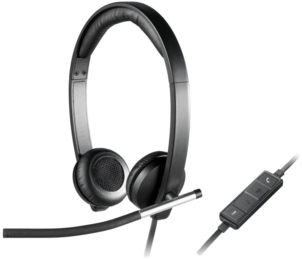 Професионални слушалки Logitech H110 Професионални слушалки Logitech H110 - С USB кабел с дължина 2.1 m -